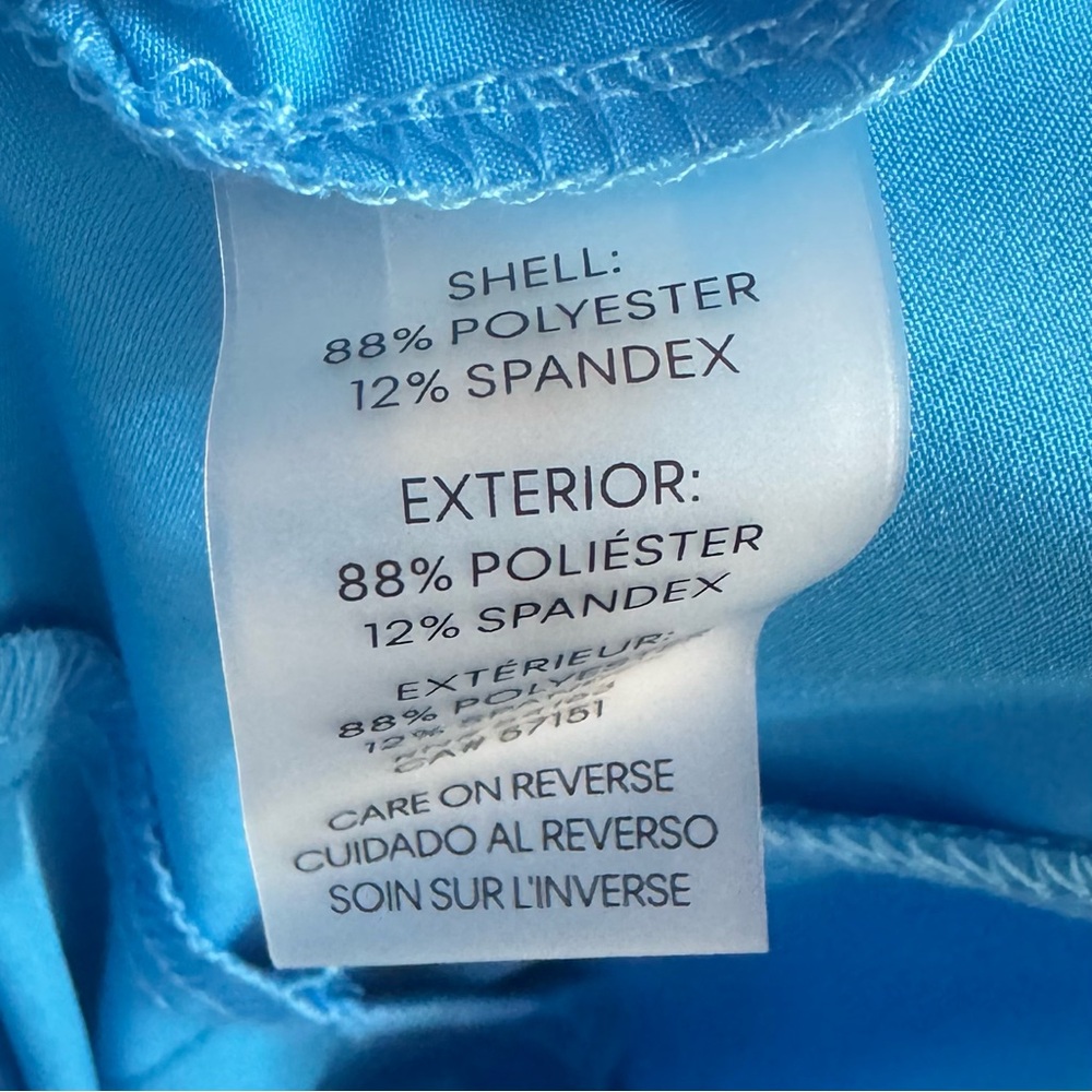 Calvin Klein Size 10 Jumpsuit Blue Flutter Split Sleeve Belted NEW - Picture 6 of 9